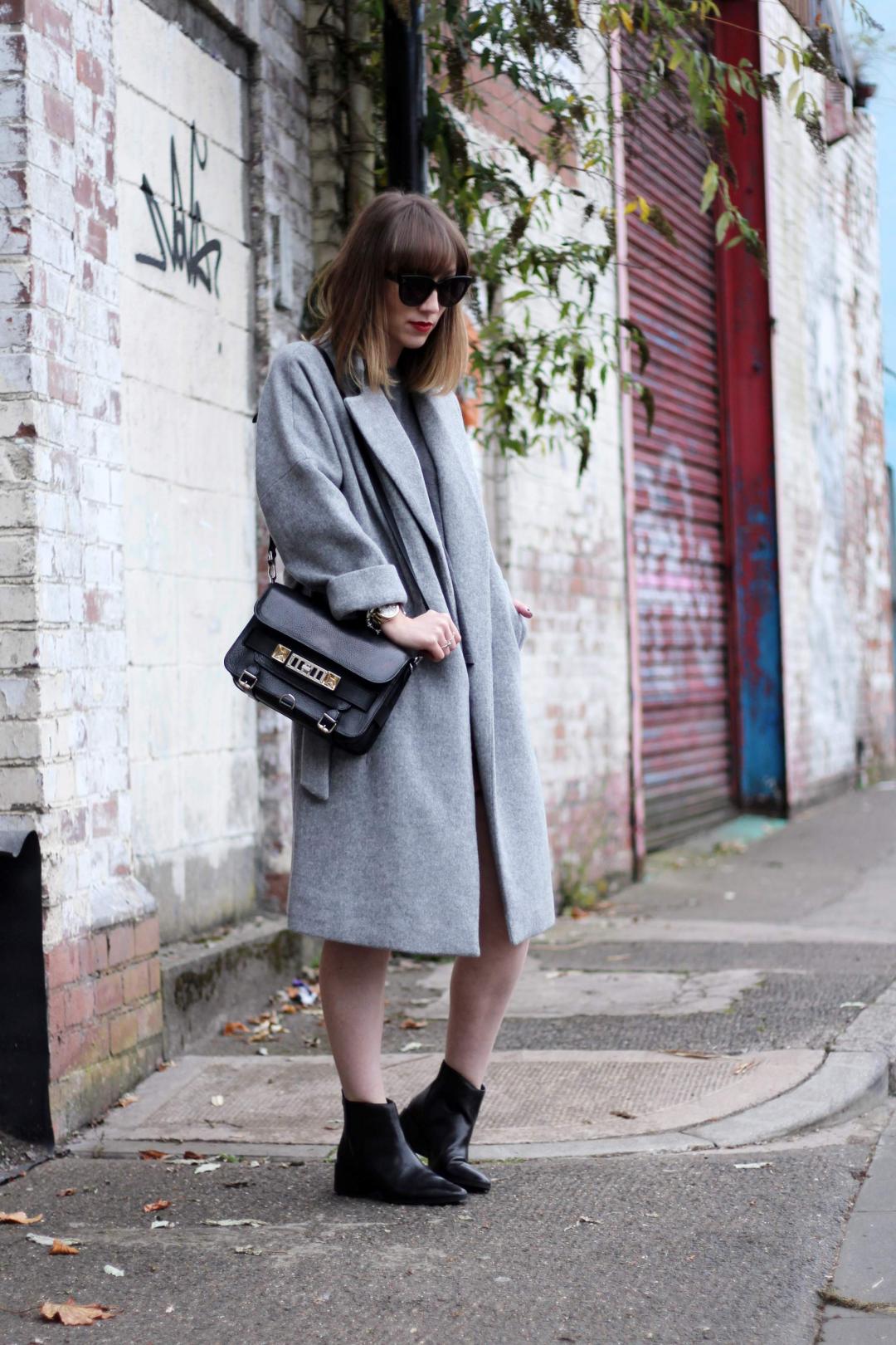 Grey coat zara discount