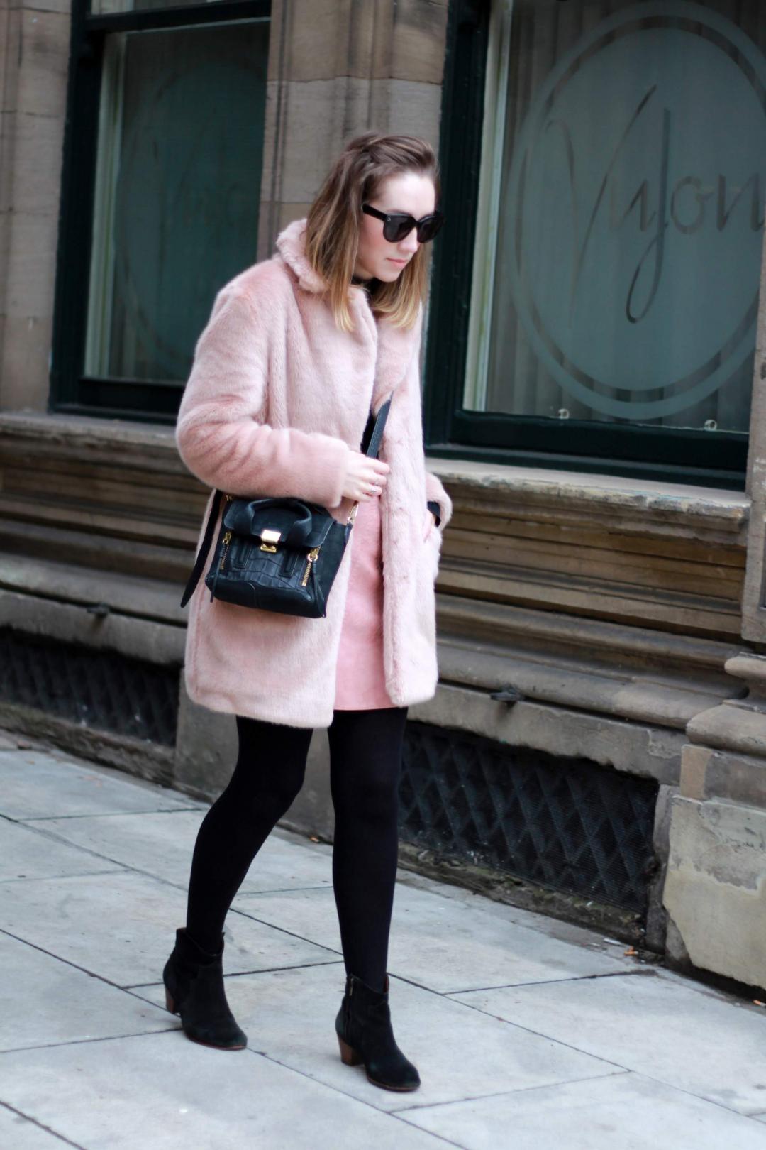 reiss-alba-pink-faux-fur-coat-zara-leather-skirt-mango-roll-neck-phillip-lim-pashli