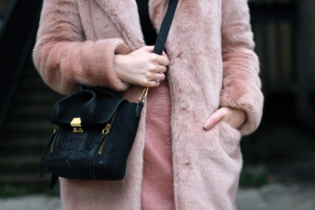 reiss-alba-pink-faux-fur-coat-zara-leather-skirt-mango-roll-neck-phillip-lim-pashli