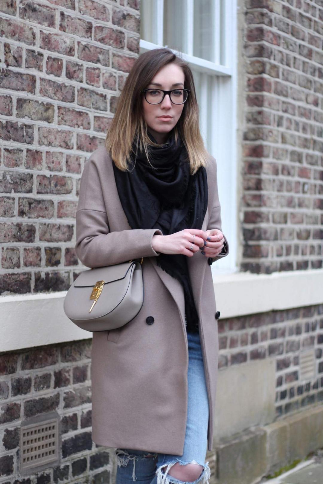 all-saints-ember-nesi-coat-chloe-drew-grey-ripped-jeans-louis-vuitton-black-scarf-5