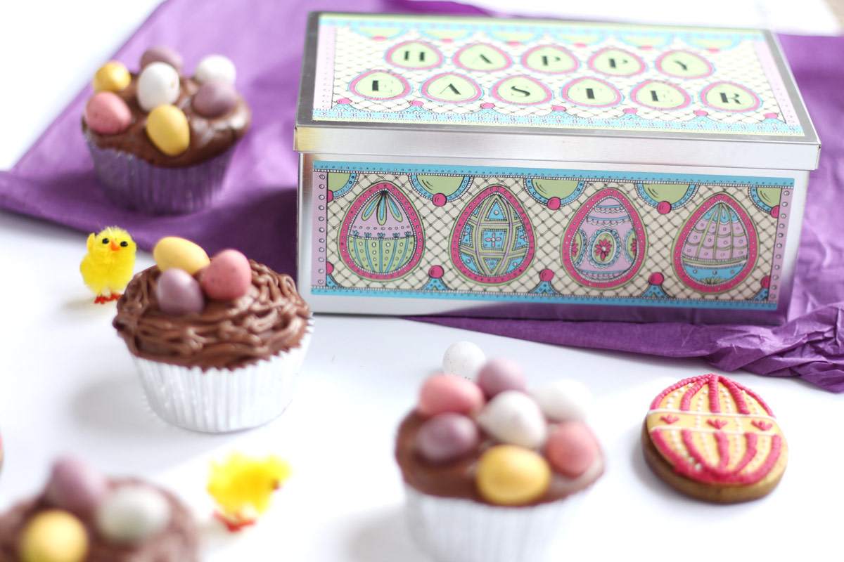 easter-chocolate-cupcakes-mini-eggs-recipe-nest-biscuiteers-decorated-egg-biscuits-review