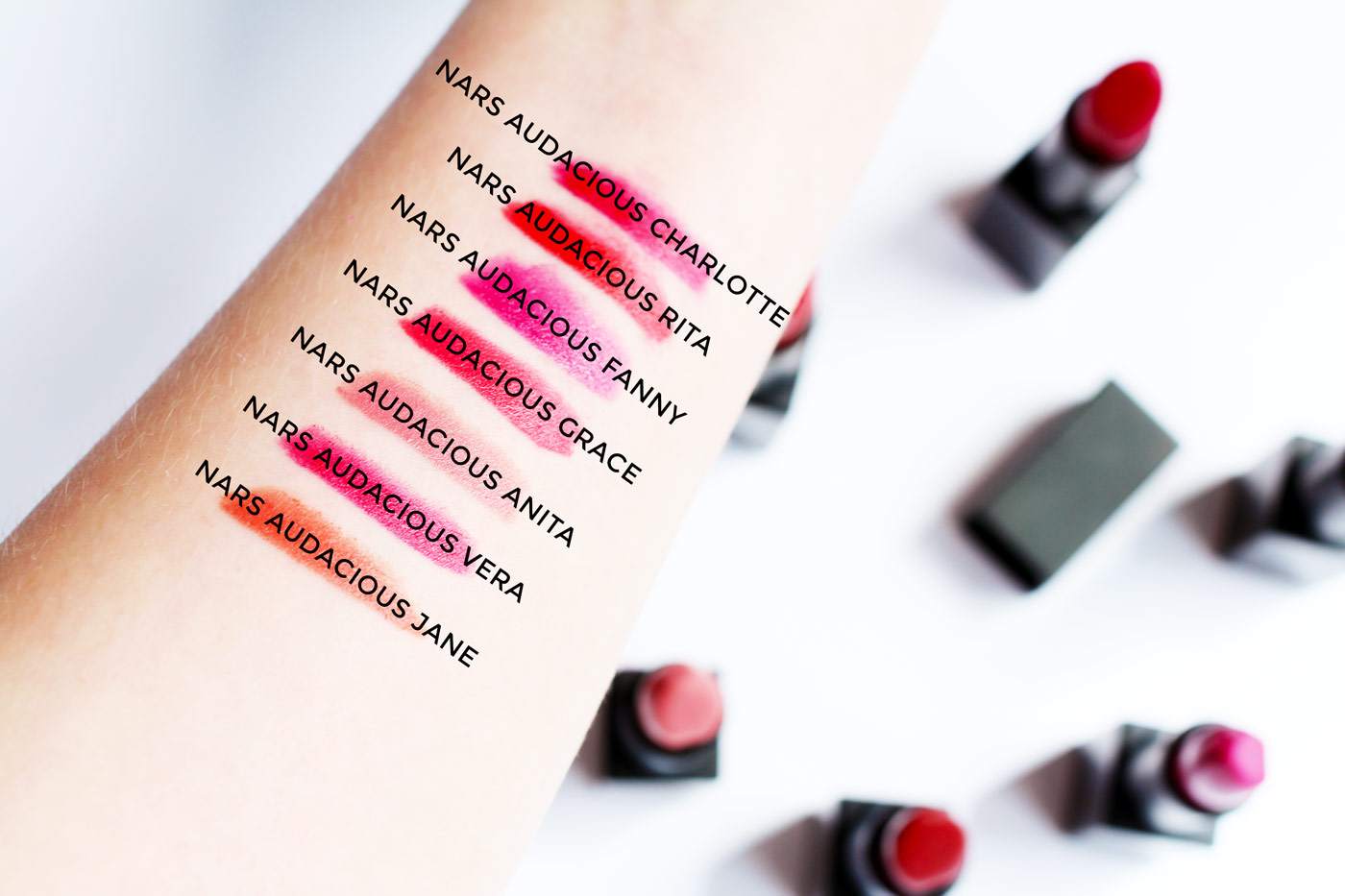 nars-audacious-lisptick-collection-swatch-review-charlotte-fanny-anita-rita-grace-vera-2