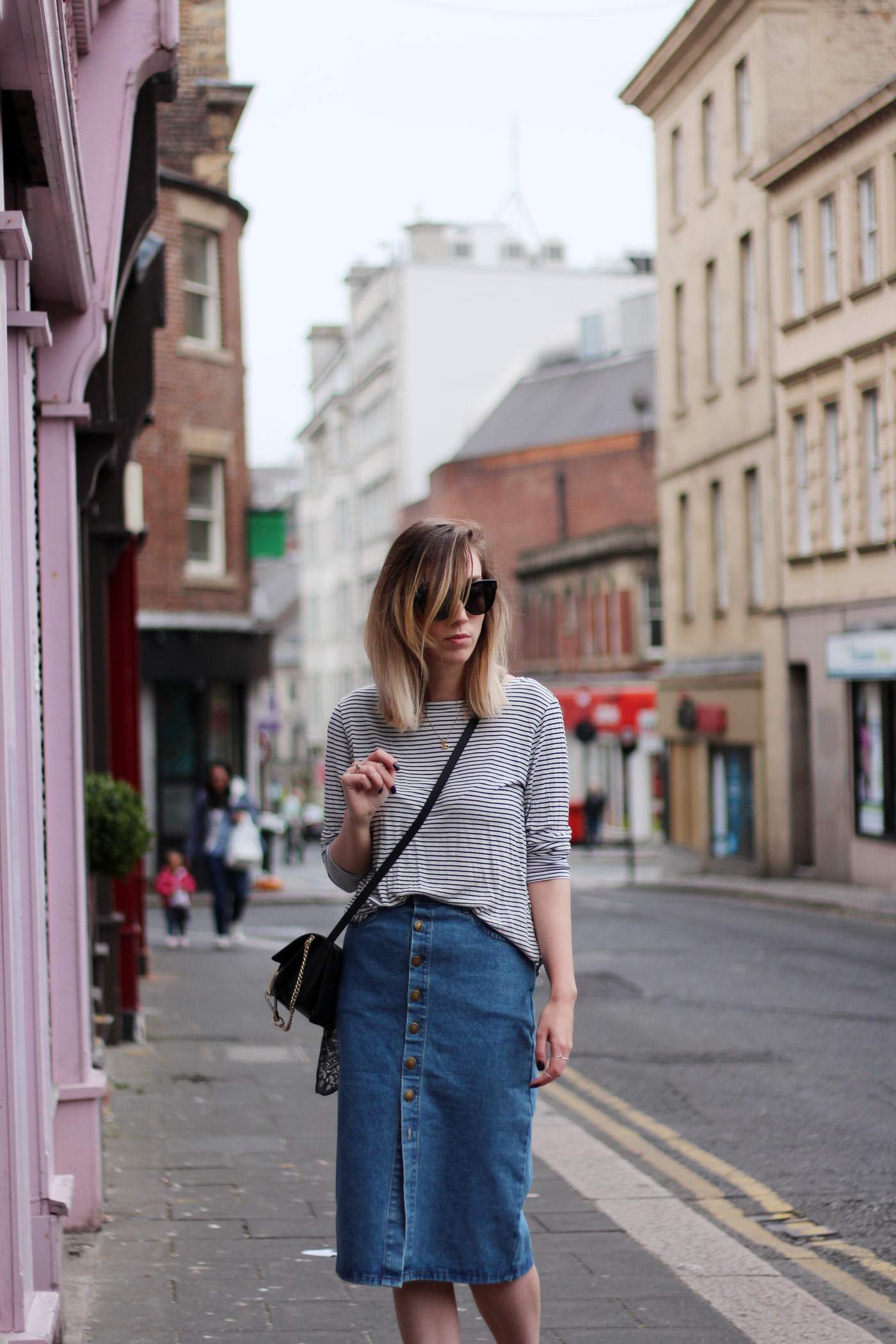Newlook denim on sale midi skirt