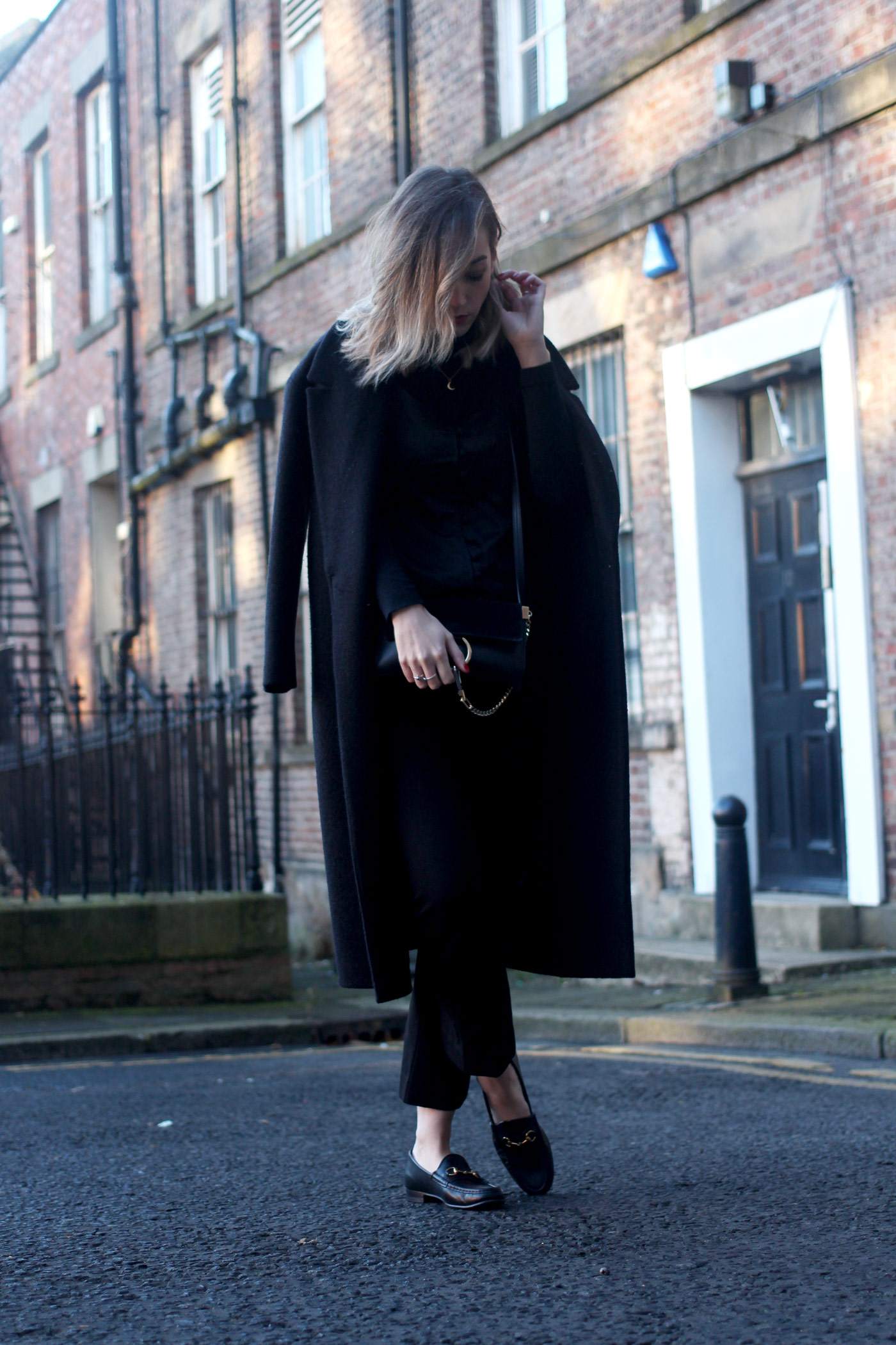 all-black-winter-look-nobodys-child-button-up-cami-gucci-loafers-chloe-faye-2