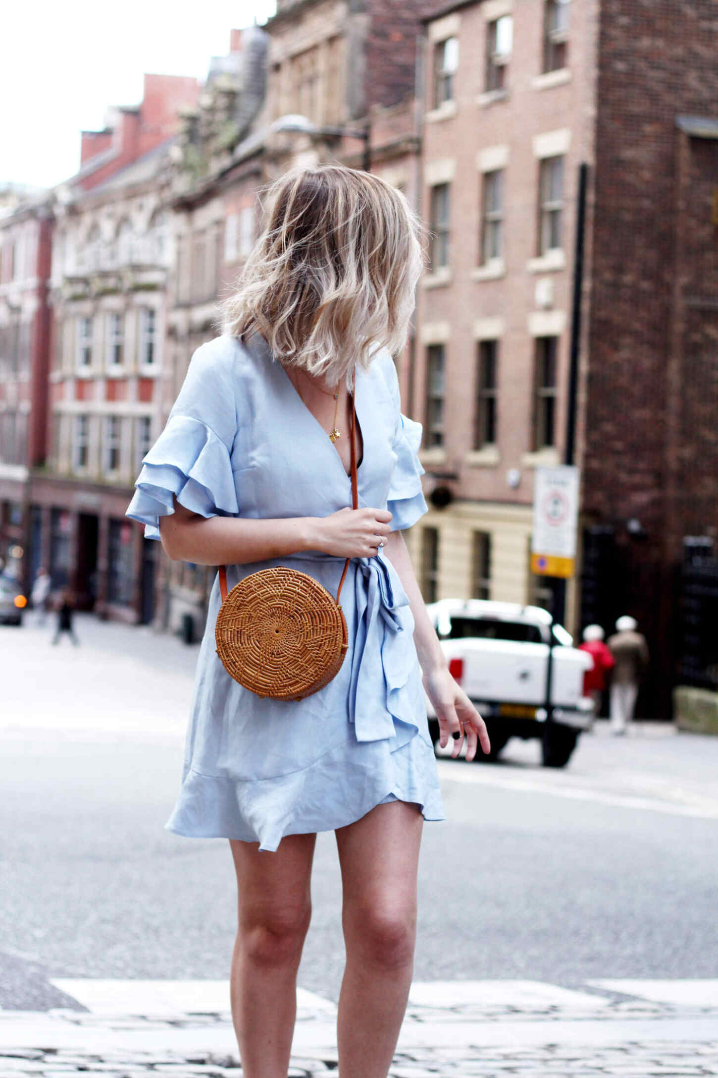 river-island-wrap-ruffle-tie-dress-blue-ellen-and-james-rattan-basket-bag-6 river-island-wrap-ruffle-tie-dress-blue-ellen-and-james-rattan-basket-bag-6