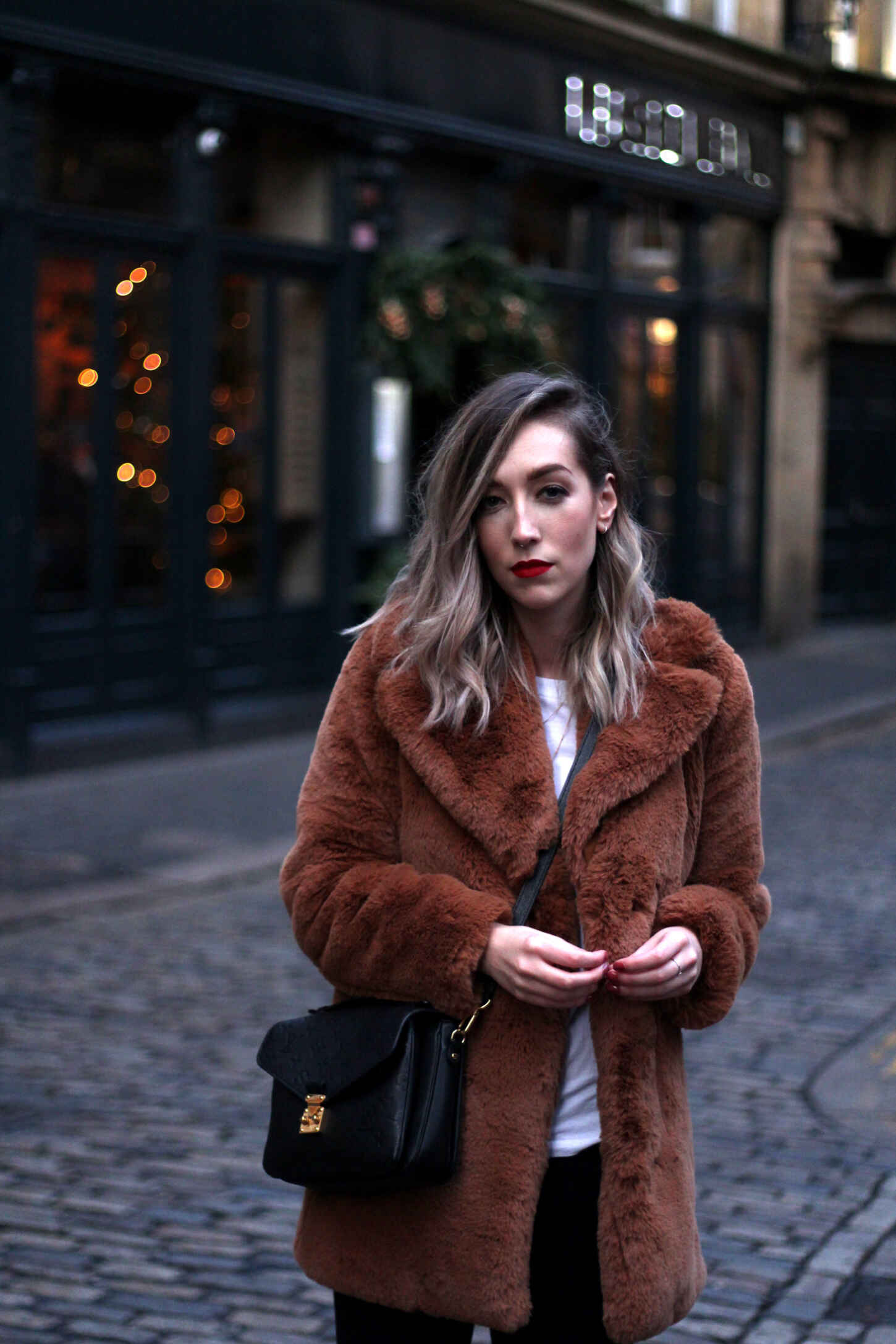 zara brown fur jacket