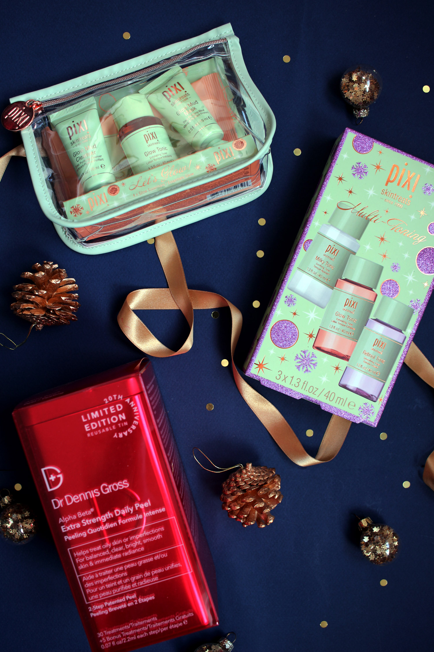 christmas-2020-beauty-gift-guide-skincare-pixi-glow-set-dennis-gross-peel