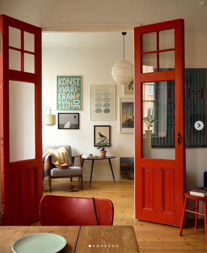 Using red in interiors red painted doors